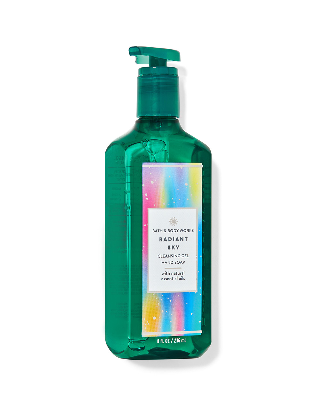 

Bath & Body Works Radiant Sky Cleansing Gel Hand Soap with Natural Essential Oils - 236 ml, Green
