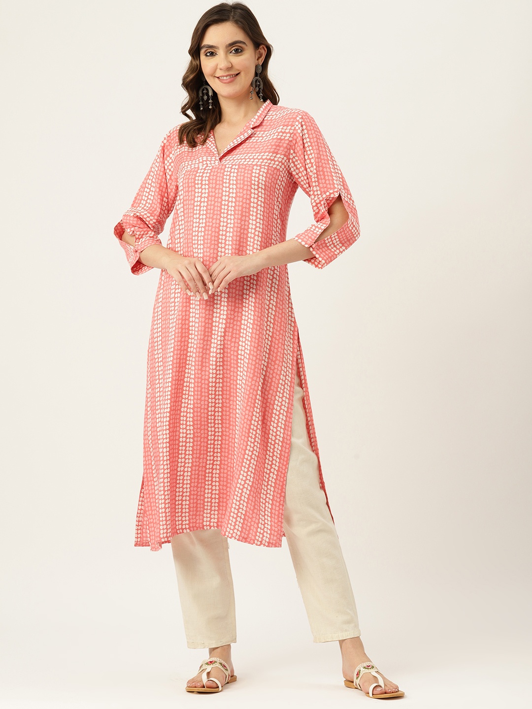 

Alsace Lorraine Paris Women Geometric Printed Kurta, Red