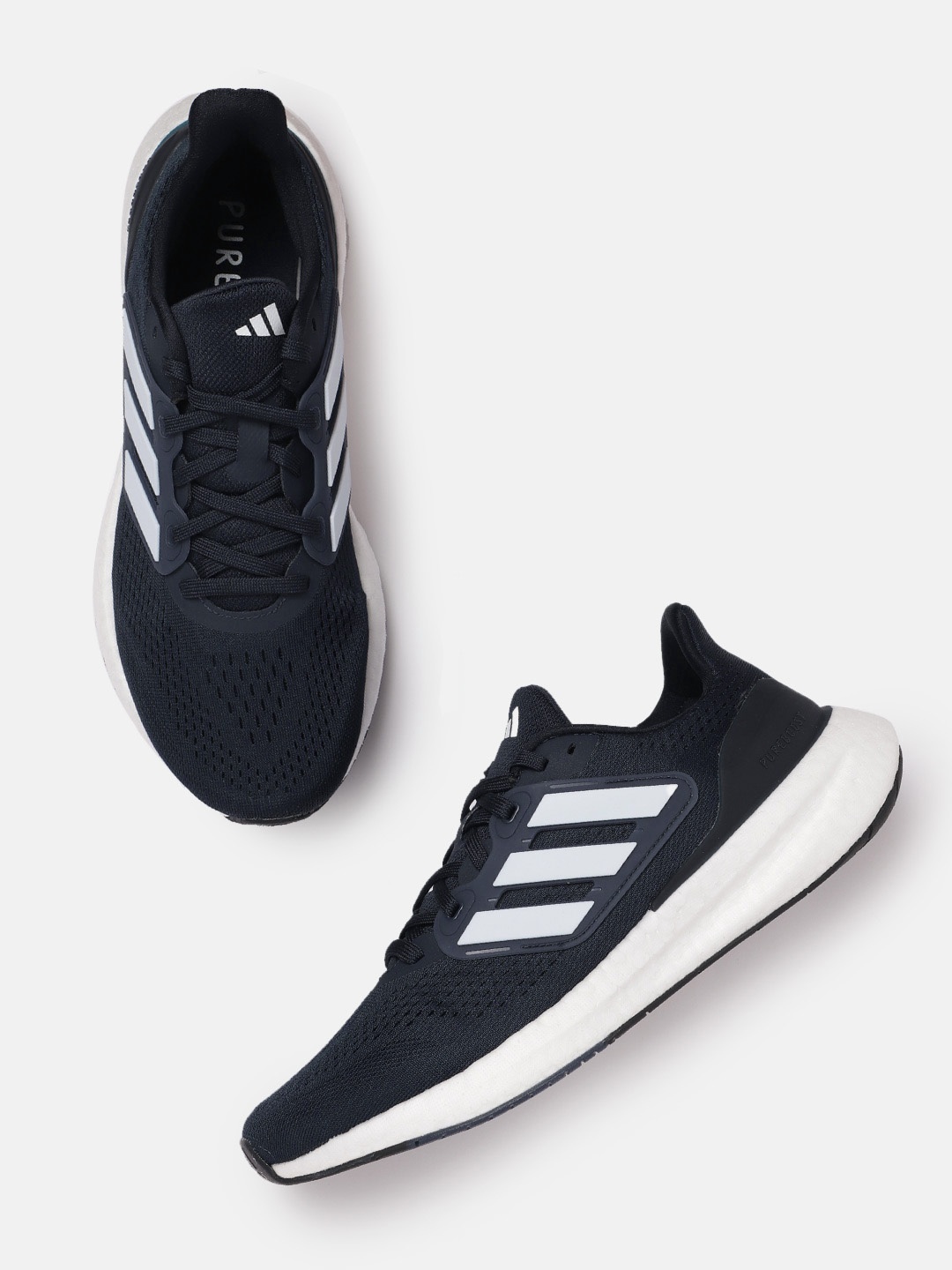 

ADIDAS Men Woven Design PUREBOOST 23 Running Shoes, Navy blue