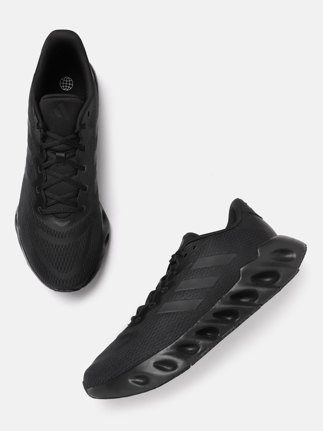 

ADIDAS Men Woven Design Switch Run Shoes, Black