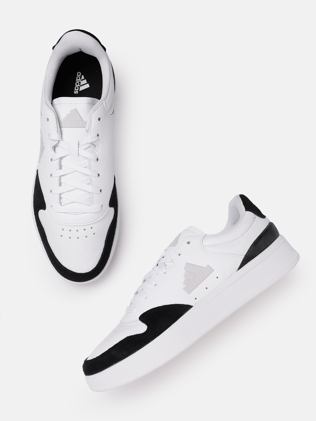 

ADIDAS Men Colourblocked Round-Toe Leather Kantana Tennis Sneakers, White