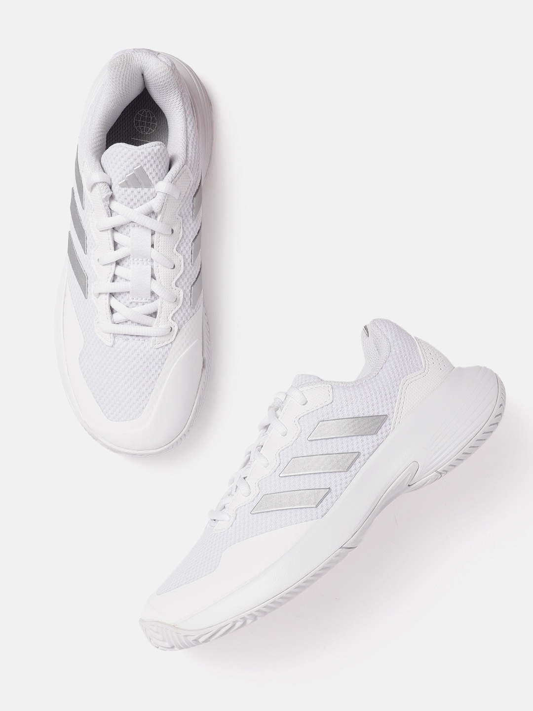 

ADIDAS Women Woven Design GameCourt 2 Tennis Shoes, White