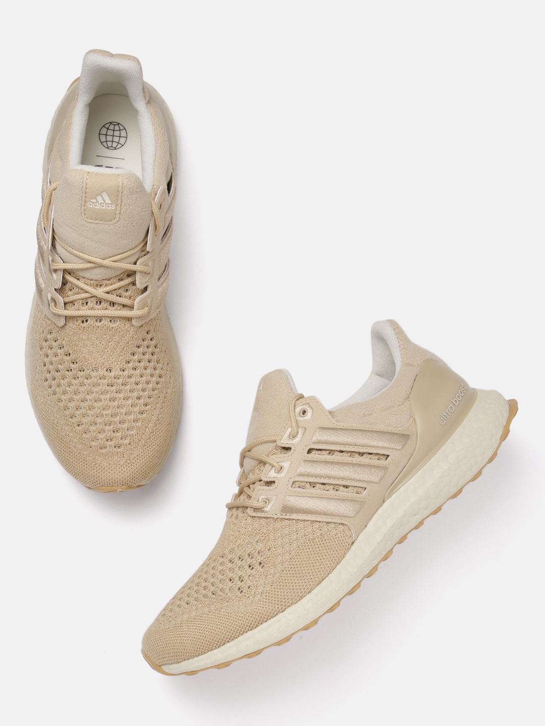 

ADIDAS Women Woven Design Ultraboost 1.0 Running Shoes, Beige