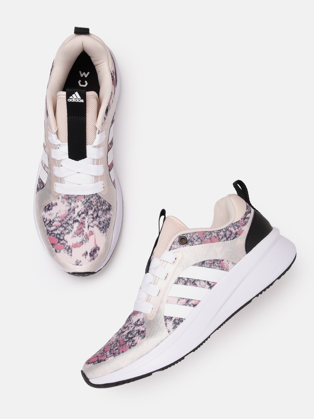 

ADIDAS Women Abstract Printed EDGE LUX VI Running Shoes with Striped Detail, Pink