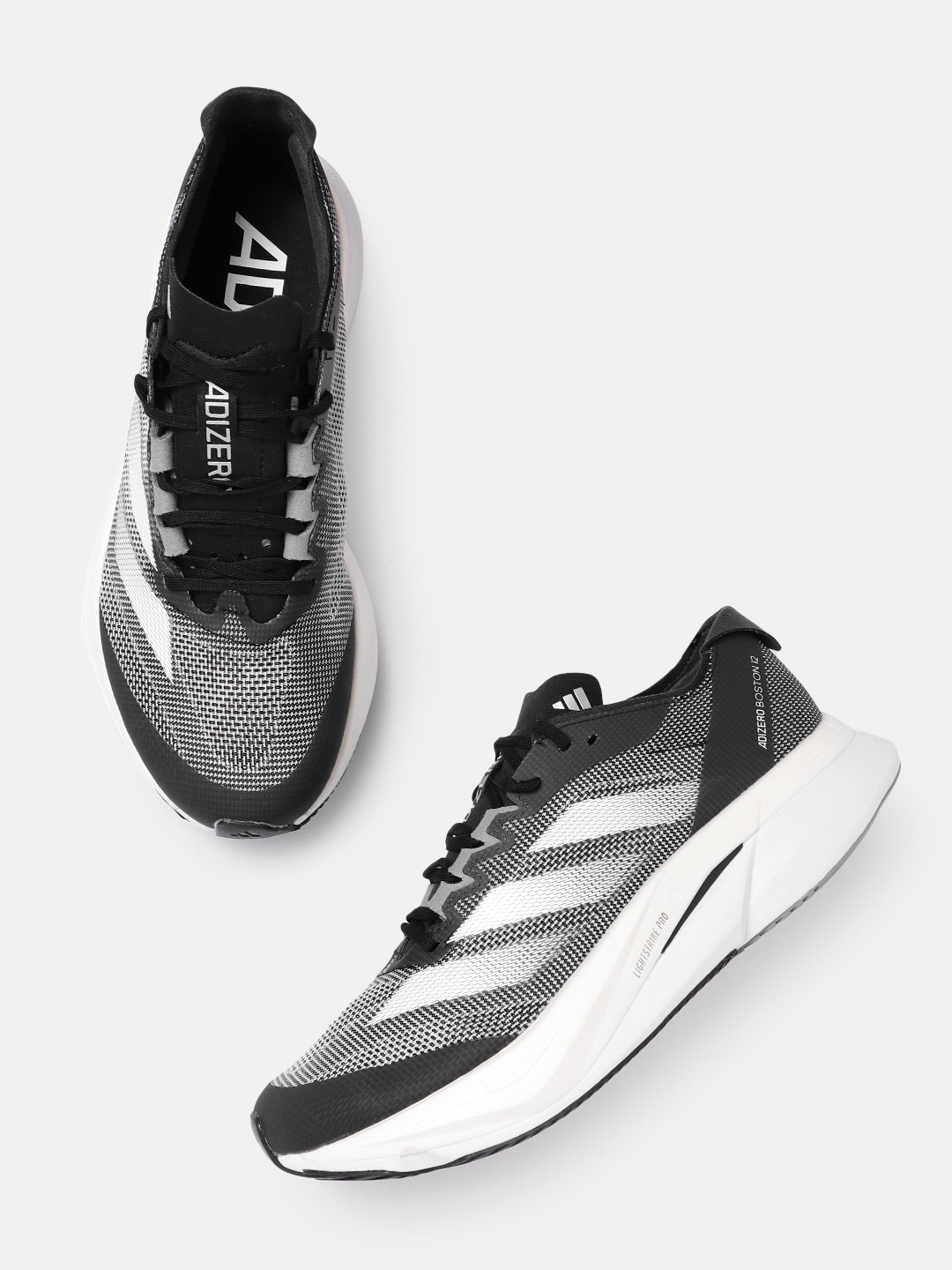 

ADIDAS Women Woven Design Adizero Boston 12 Running Shoes, Black