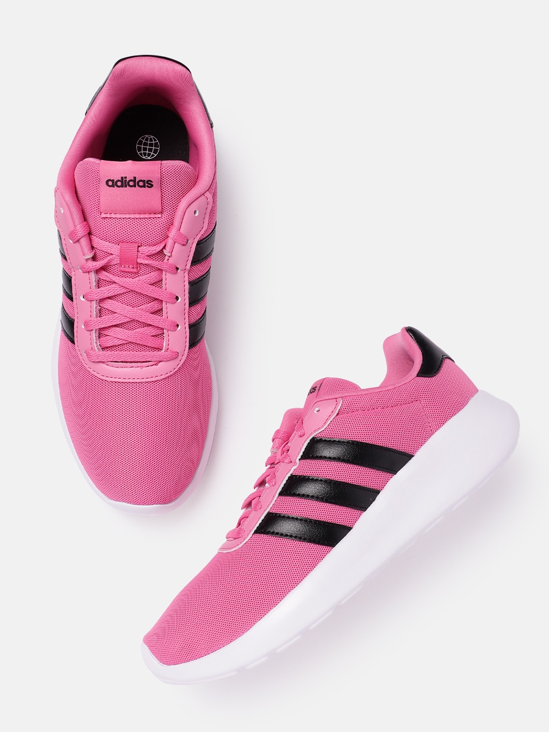 

ADIDAS Women Woven Design Lite Racer 3.0 Running Shoes with Striped Detail, Pink
