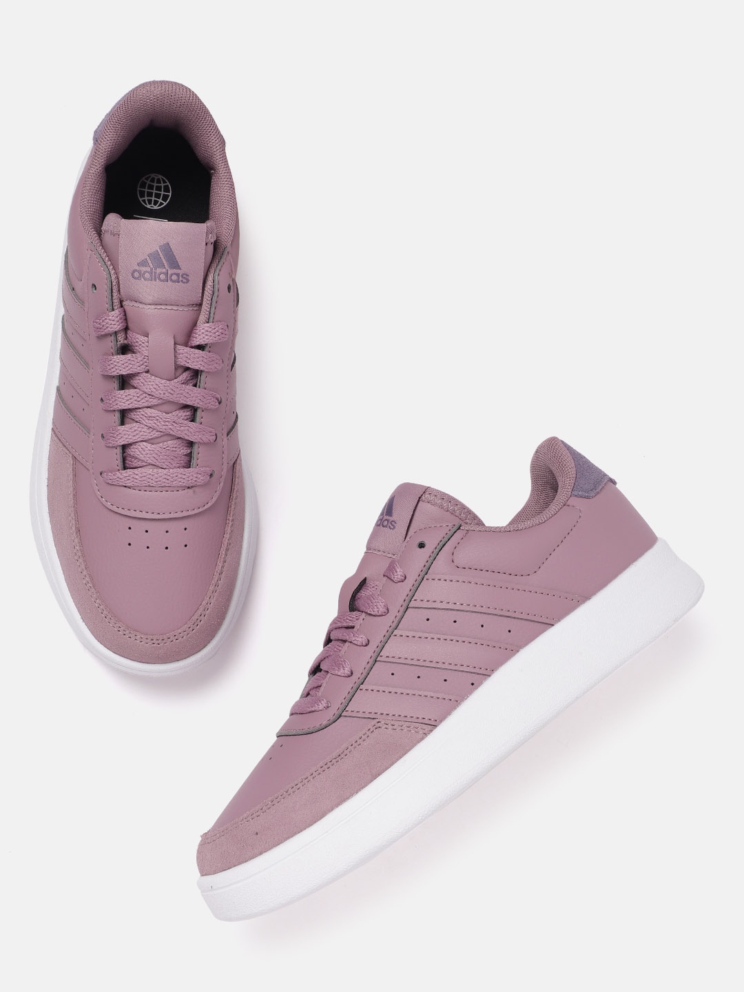 

ADIDAS Women Perforated Breaknet 2.0 Tennis Shoes, Purple