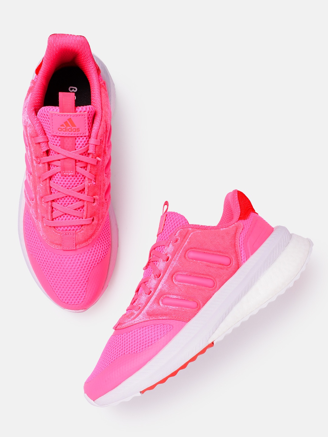 

ADIDAS Women Woven Design X_PLRPHASE Running Shoes with Velvet Finish, Fuchsia