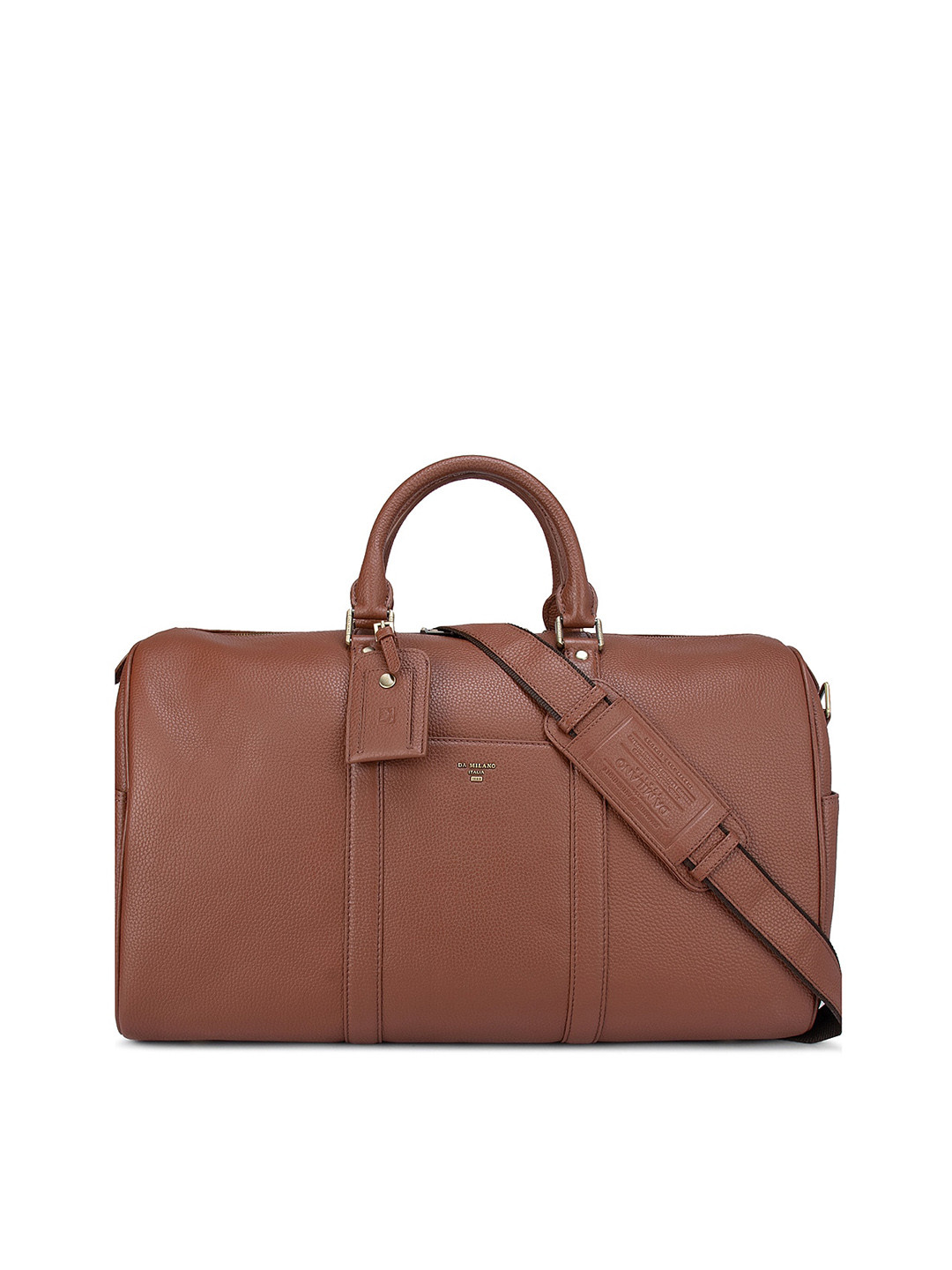 

Da Milano Leather Structured Duffel Bag, Brown