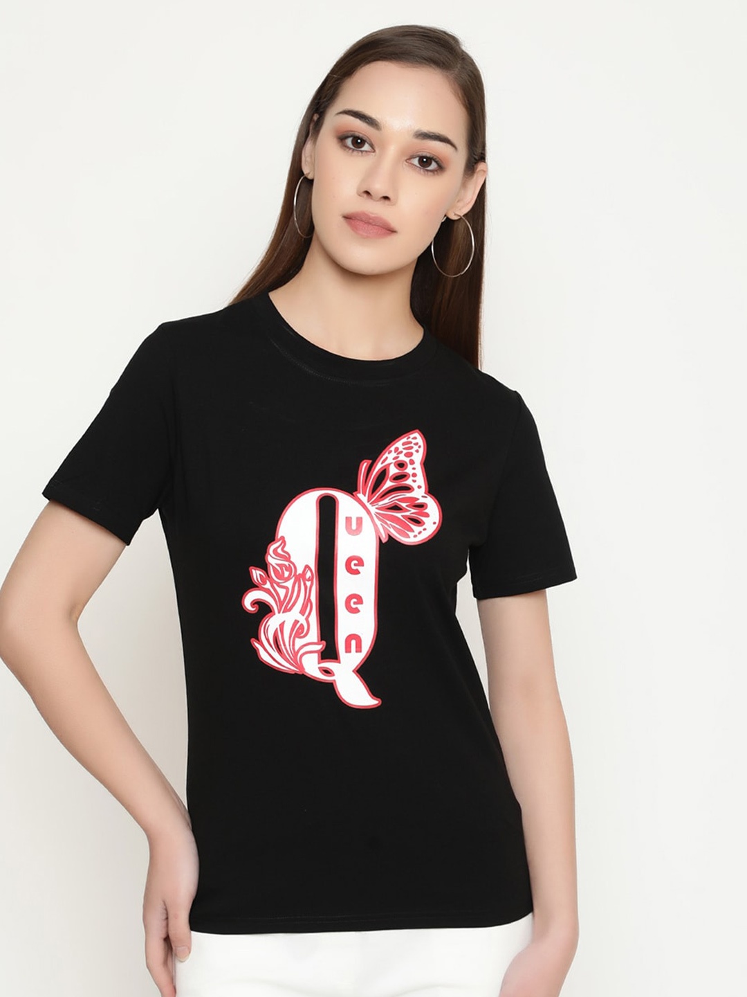 

FUTURO Graphic Printed Casual T-shirt, Black