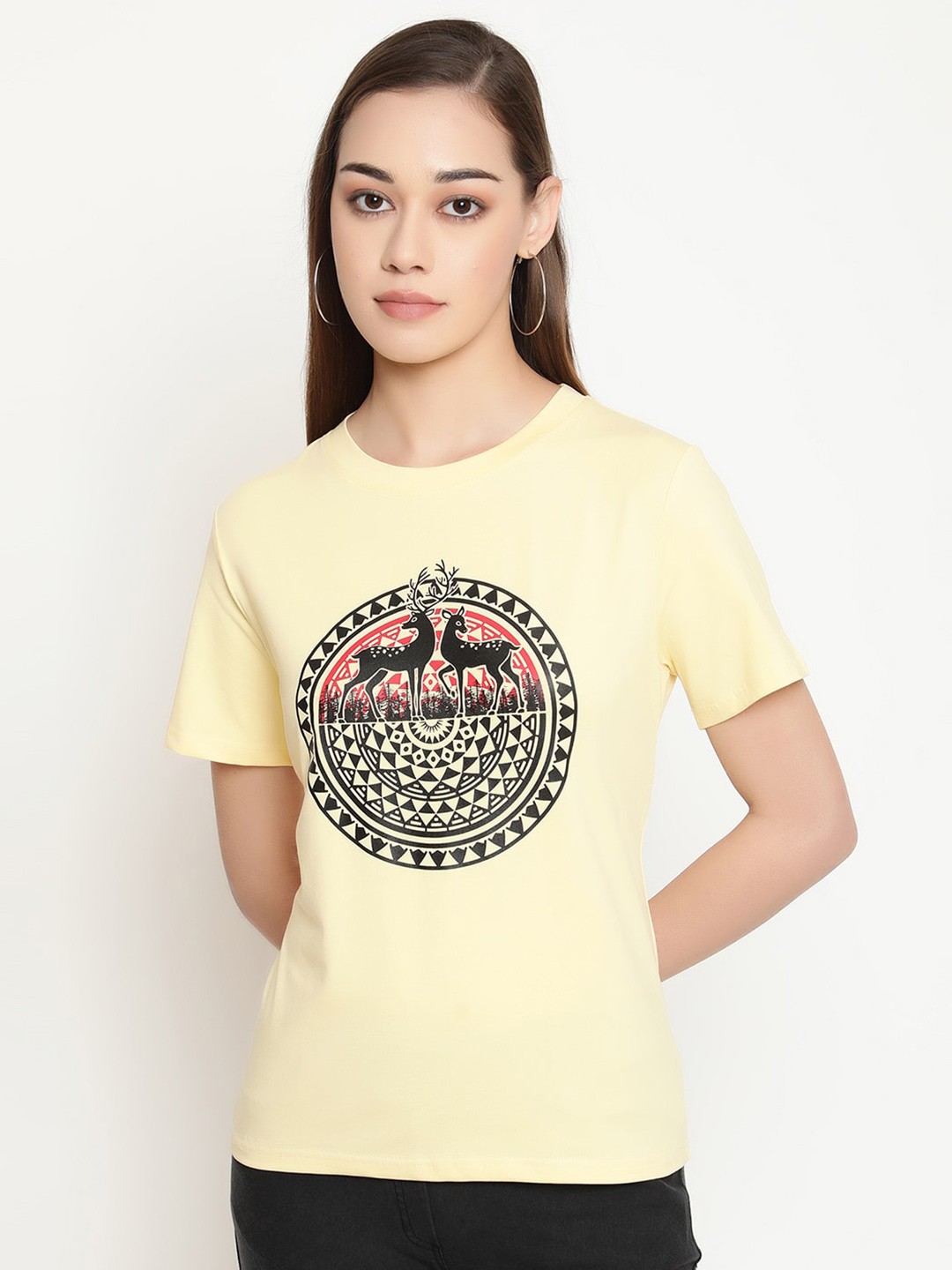 

FUTURO Graphic Printed Casual T-shirt, Yellow