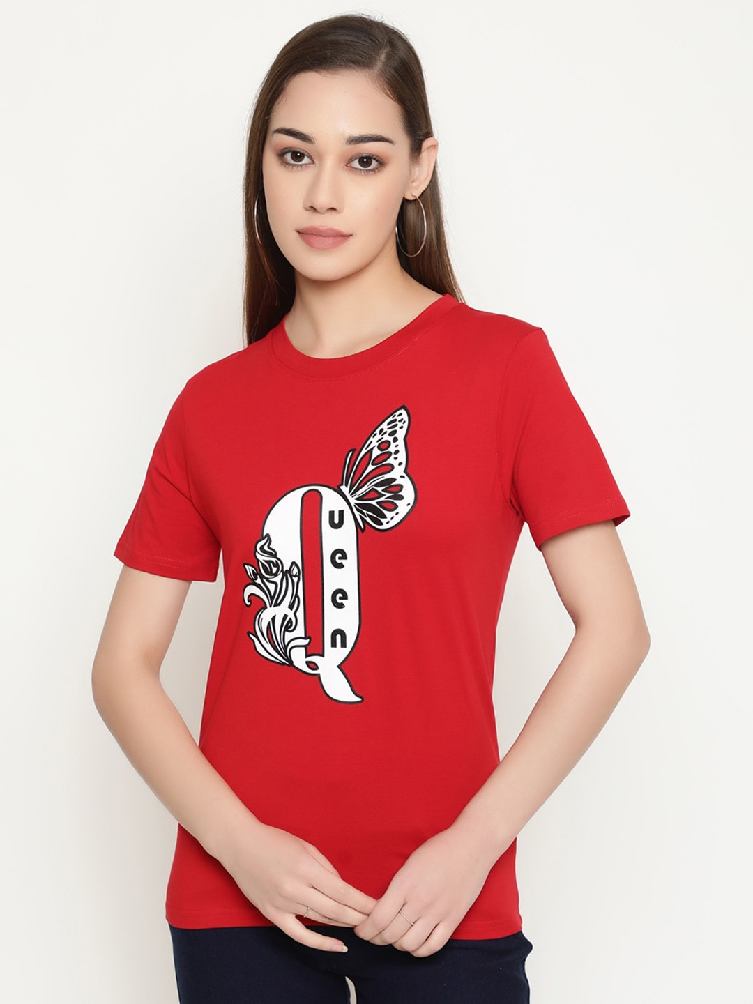 

FUTURO Graphic Printed Casual T-shirt, Red