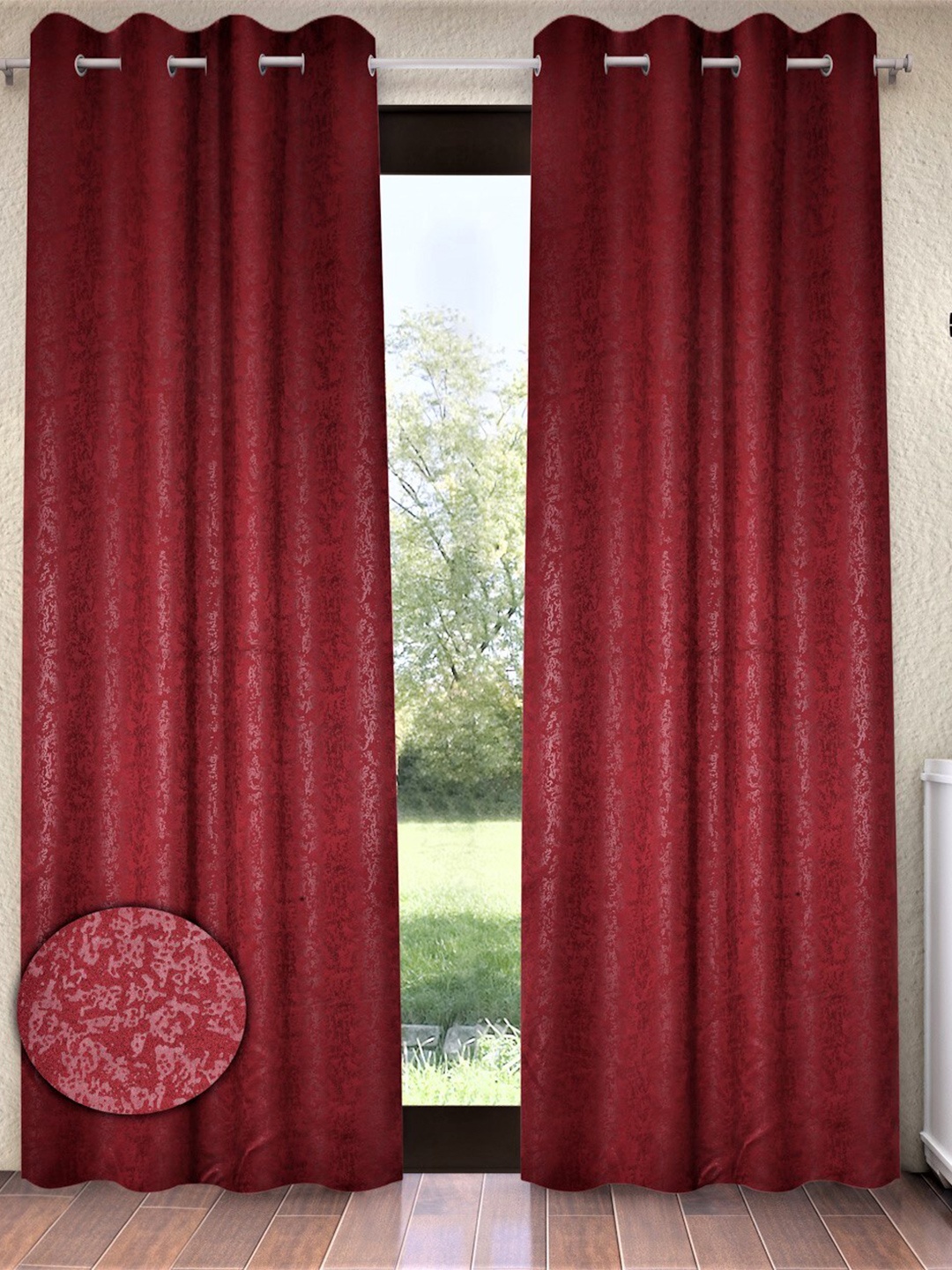 

Home Sizzler Maroon 2 Pieces Door Curtains