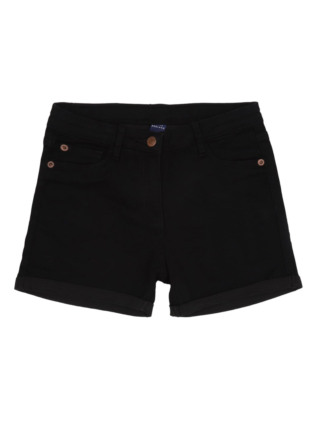 

Peter England Girls Mid Rise Denim Shorts, Black