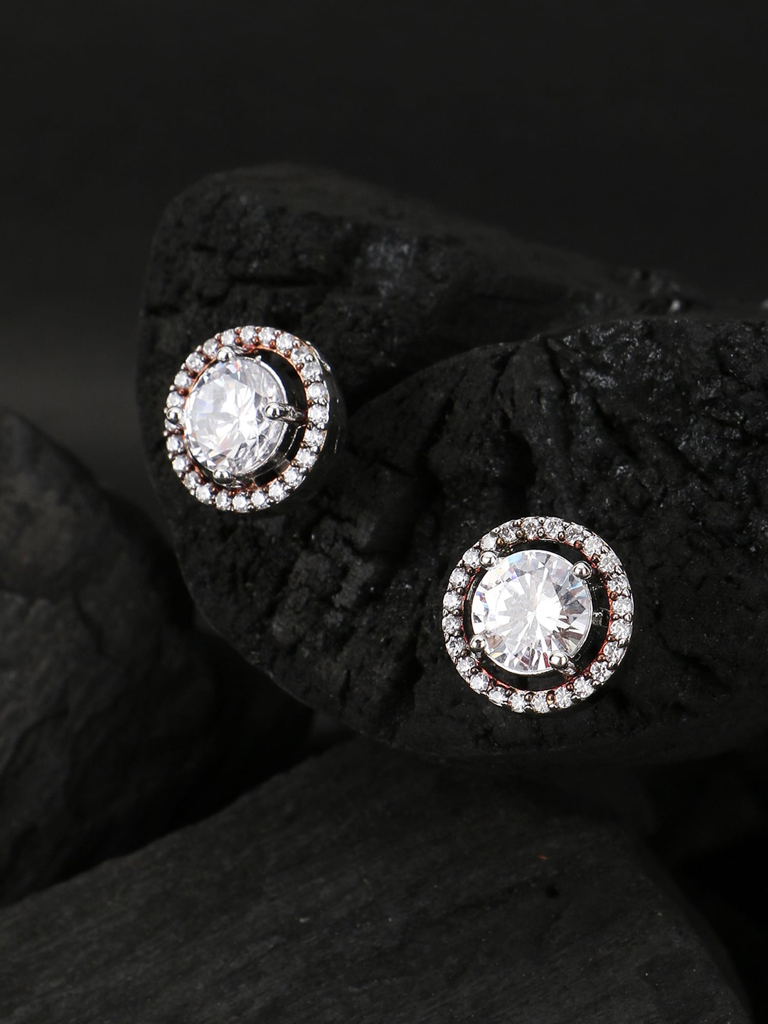 

Adwitiya Collection Rhodium-Plated Classic Studs Earrings, Silver