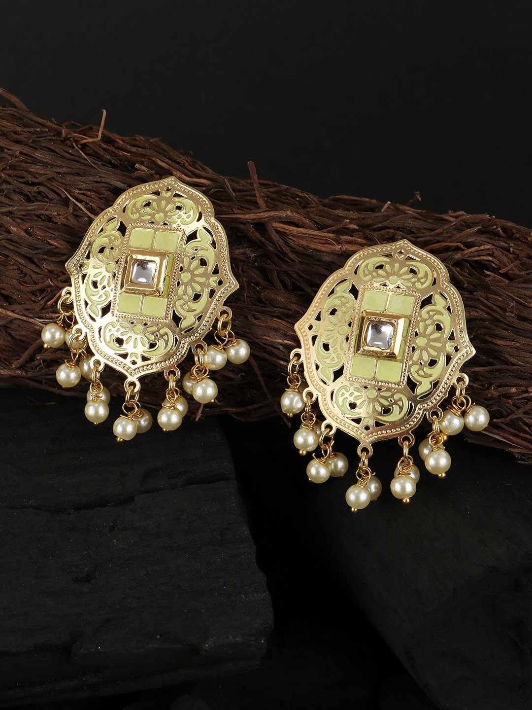 

Adwitiya Collection Gold-Plated Studs Earrings