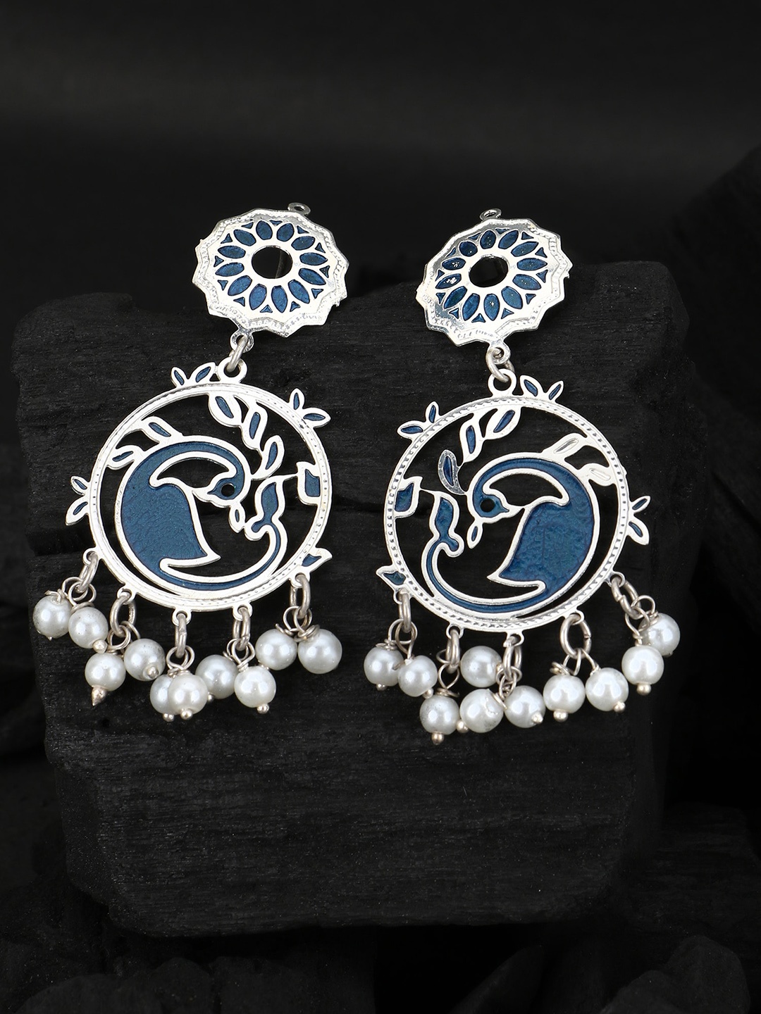 

Adwitiya Collection Silver-Plated Classic Drop Earrings