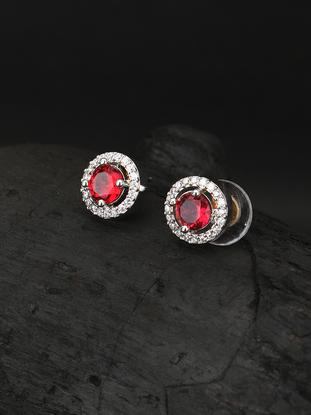 

Adwitiya Collection Rhodium-Plated Classic Studs Earrings, Silver