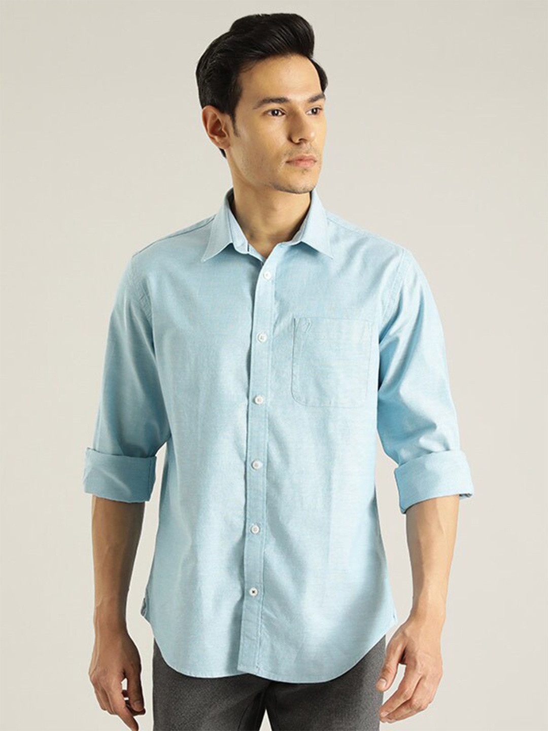 

Indian Terrain Chiseled Slim Fit Casual Shirt, Blue