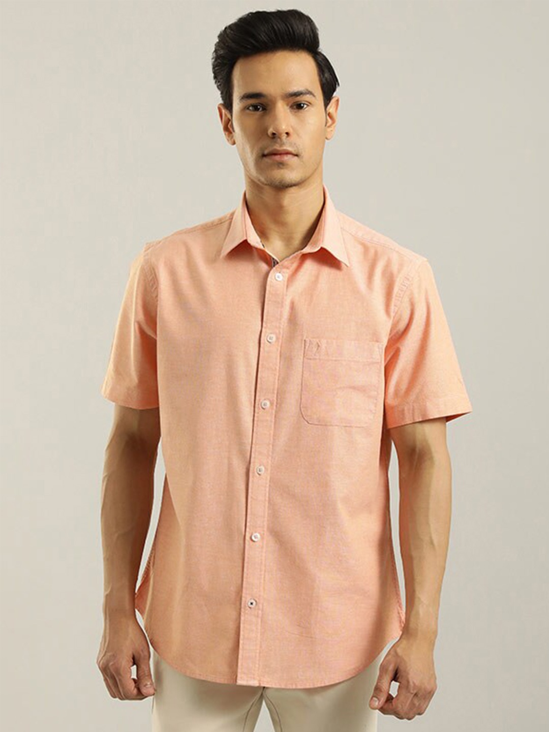 

Indian Terrain Chiseled Slim Fit Casual Shirt, Orange
