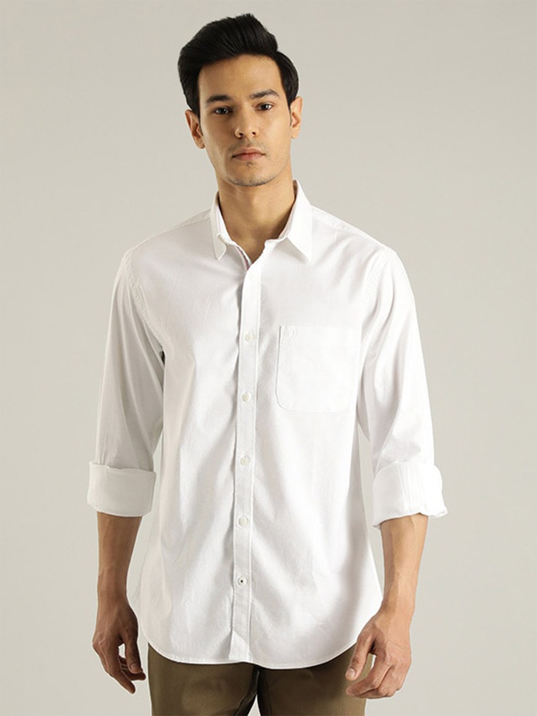 

Indian Terrain Chiseled Slim Fit Opaque Casual Shirt, White