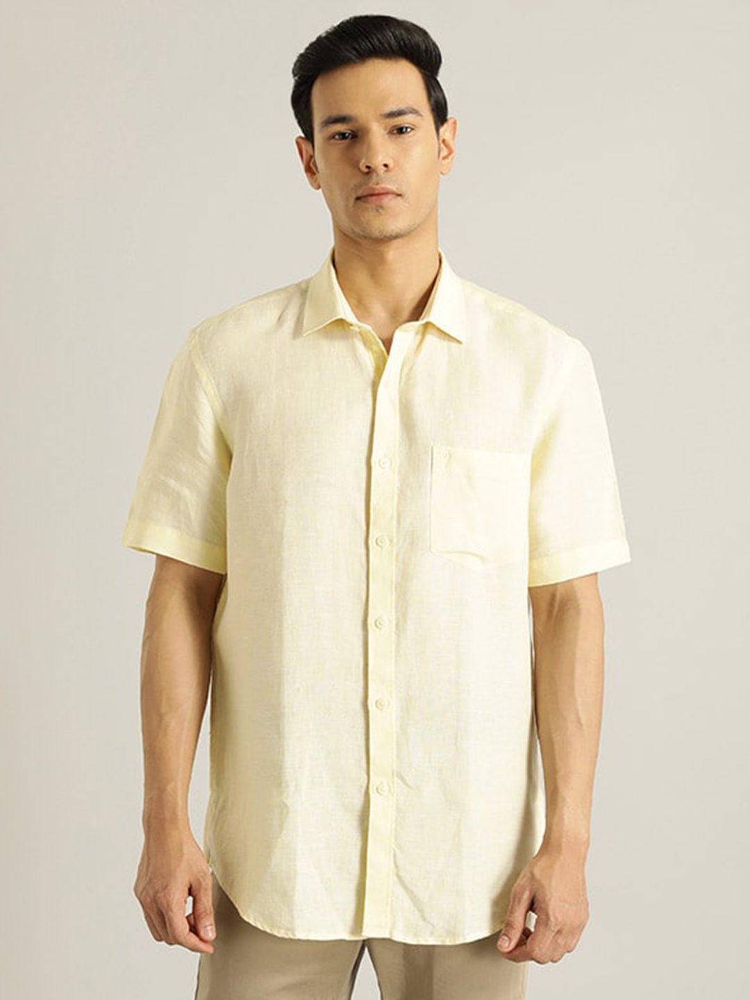 

Indian Terrain Chiseled Slim Fit Cotton Casual Shirt, Yellow