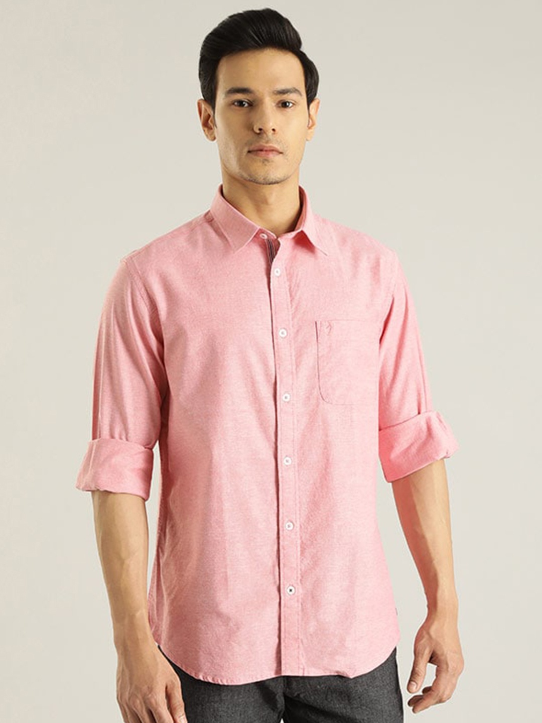 

Indian Terrain Chiseled Slim Fit Shirt, Pink