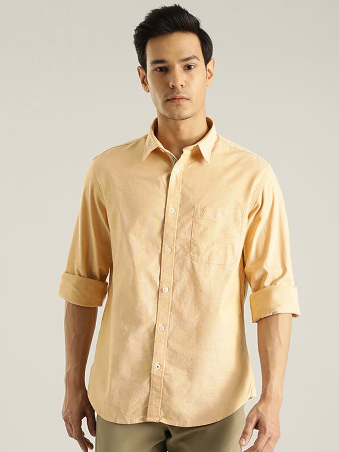 

Indian Terrain Chiseled Slim Fit Casual Shirt, Yellow