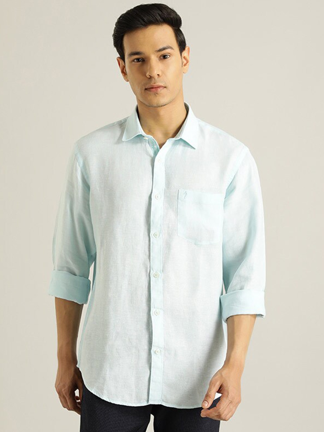 

Indian Terrain Chiseled Slim Fit Cotton Shirt, Blue