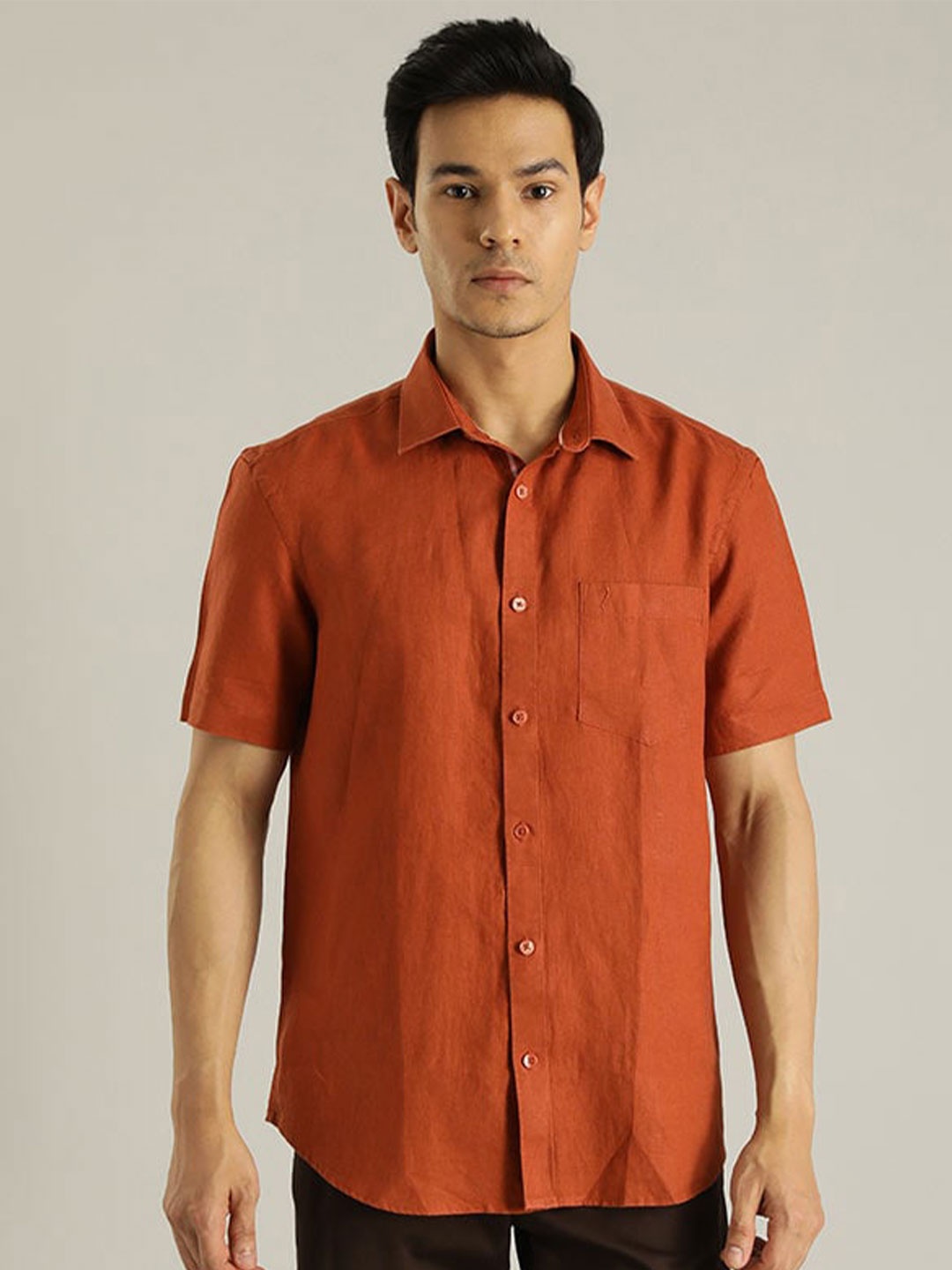 

Indian Terrain Chiseled Slim Fit Cotton Shirt, Red