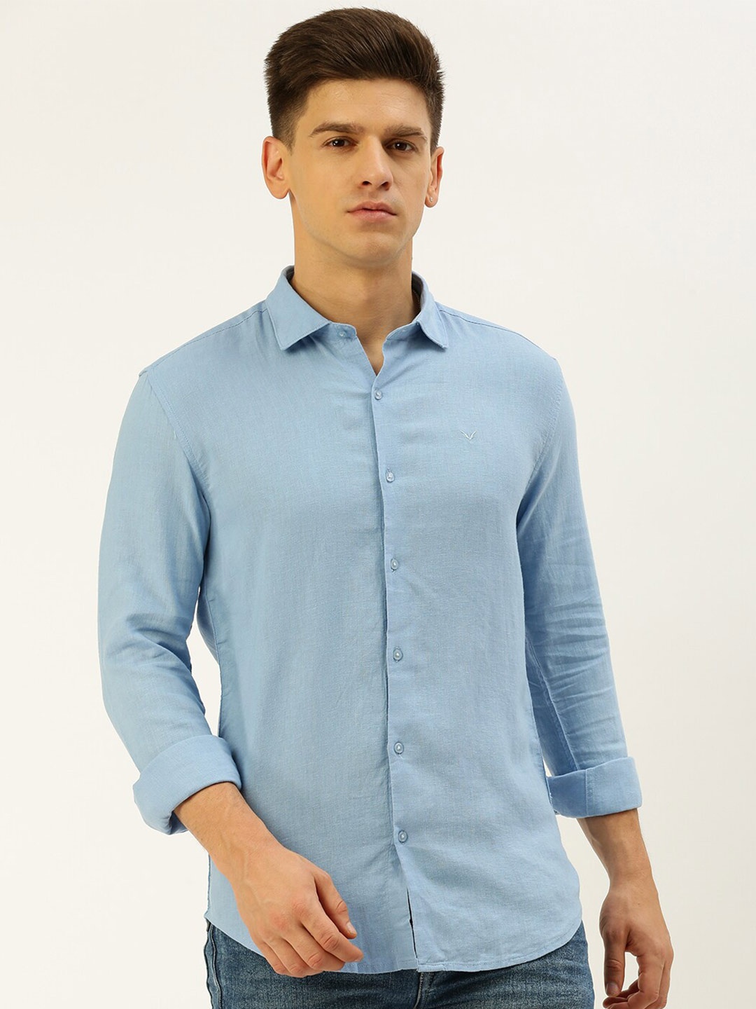 

SHOWOFF Comfort Regular Fit Linen Casual Shirt, Blue