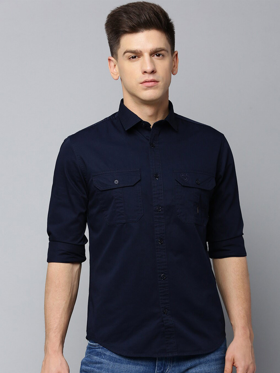

SHOWOFF Comfort Cotton Casual Regular Fit Shirt, Navy blue