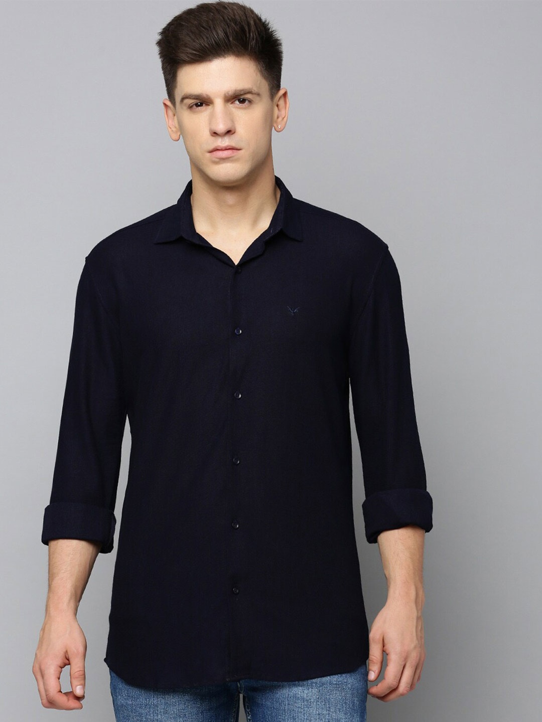 

SHOWOFF Comfort Slim Fit Long Sleeve Casual Shirt, Navy blue