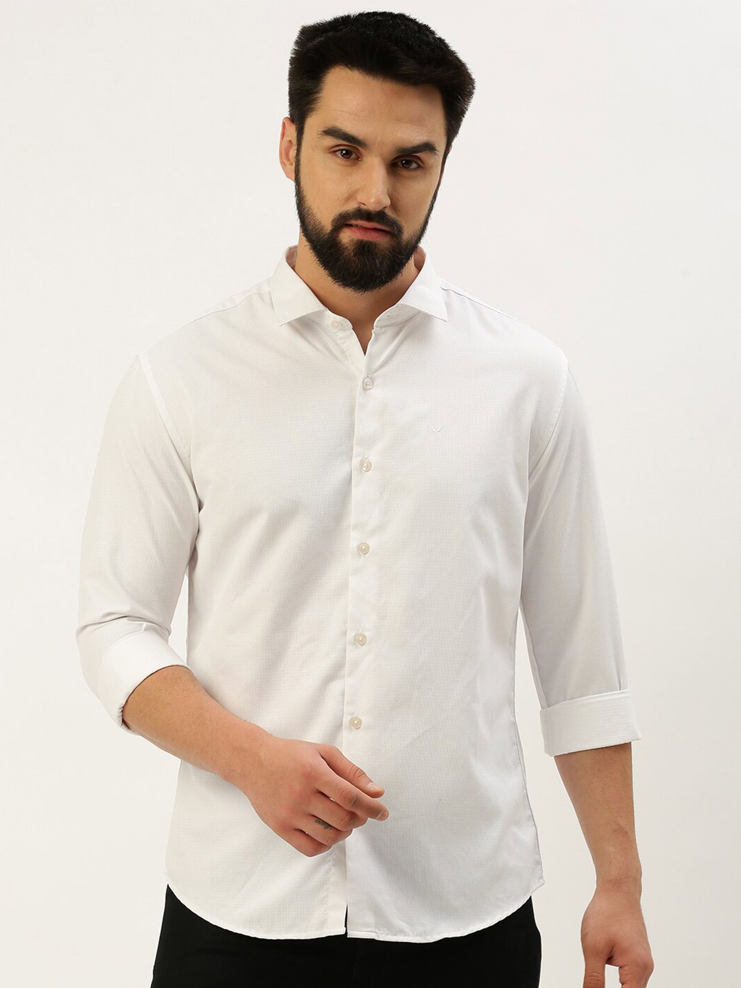 

SHOWOFF Classic Slim Fit Cotton Casual Shirt, White