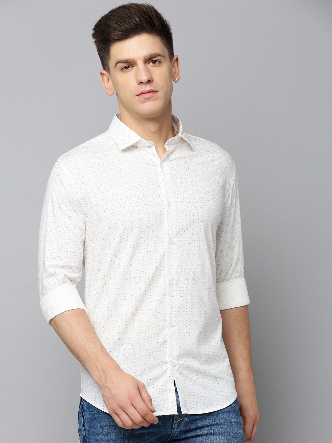 

SHOWOFF Micro Ditsy Printed Cotton Casual Shirt, Off white