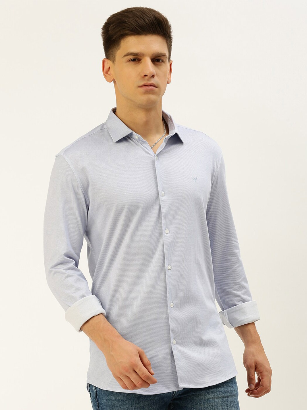 

SHOWOFF Comfort Striped Cotton Casual Shirt, Blue