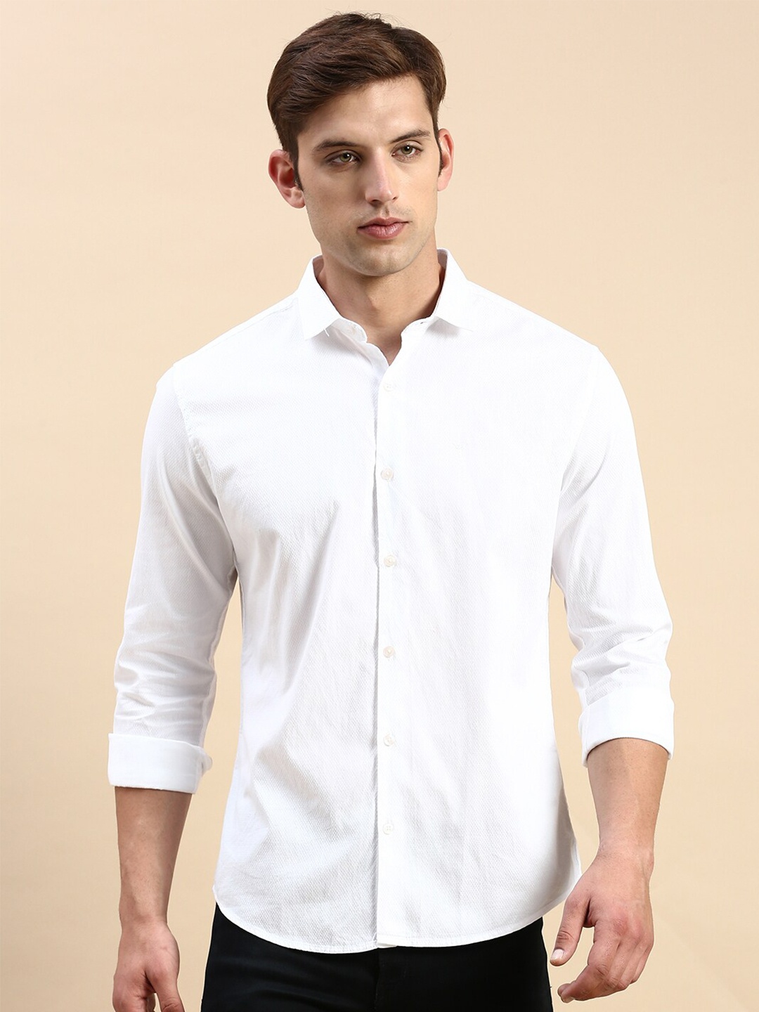 

SHOWOFF Self Designed Classic Slim Fit Casual Cotton Shirt, White