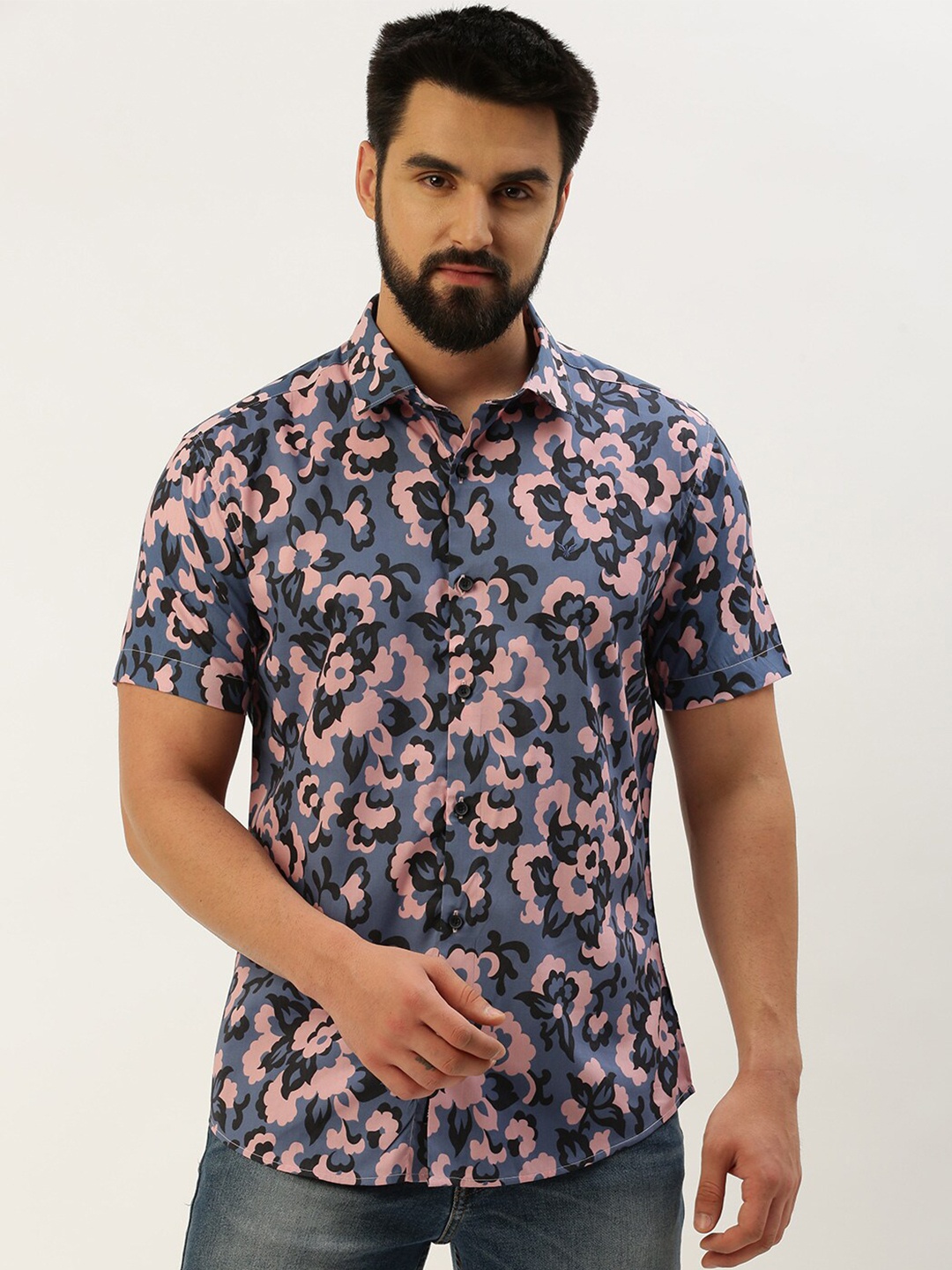 

SHOWOFF Comfort Floral Printed Casual Shirt, Blue