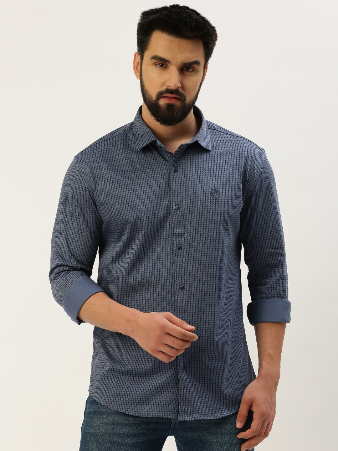 

SHOWOFF Comfort Regular Fit Checked Casual Shirt, Blue