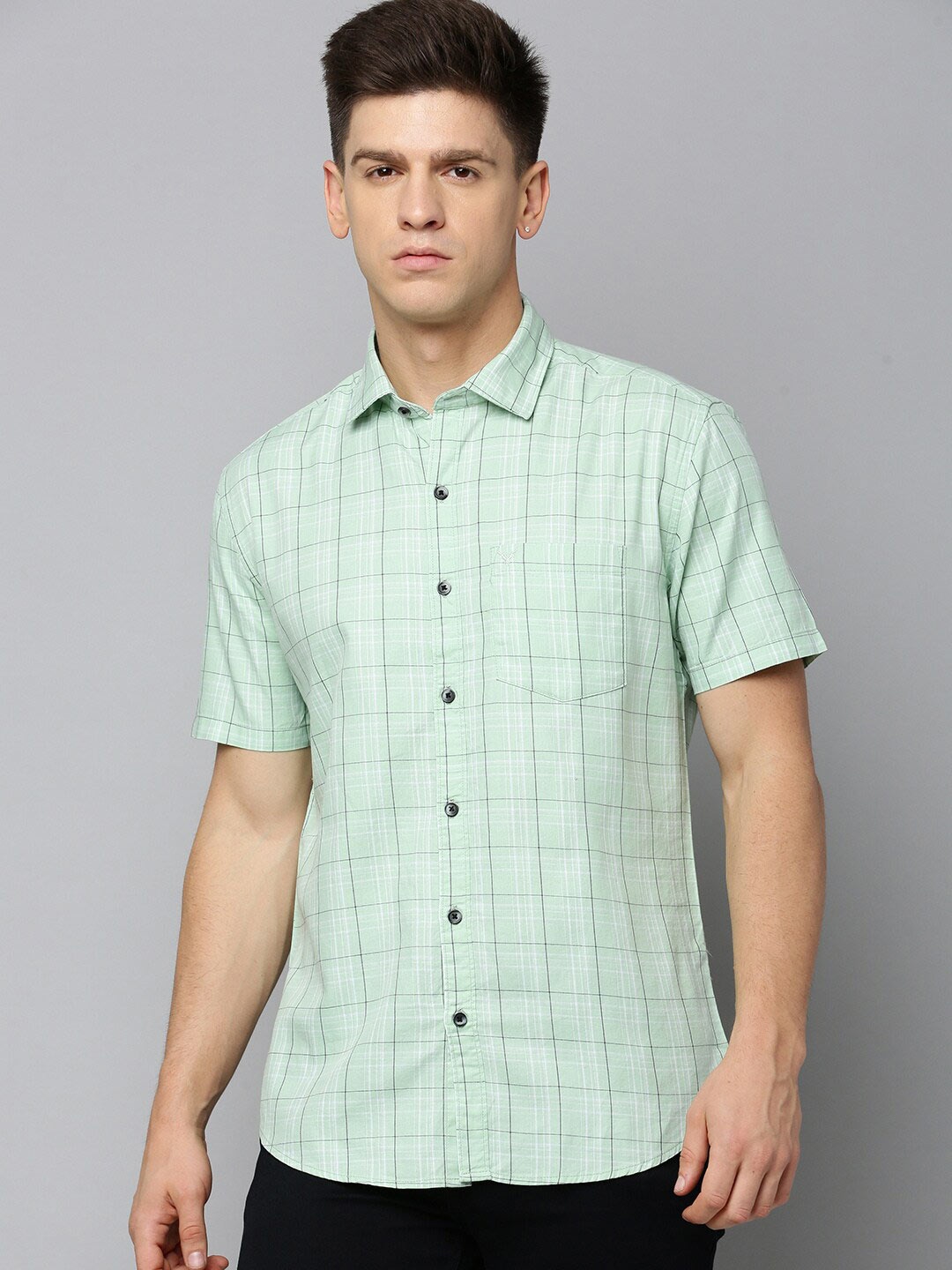 

SHOWOFF Comfort Tartan Checks Cotton Casual Shirt, Sea green