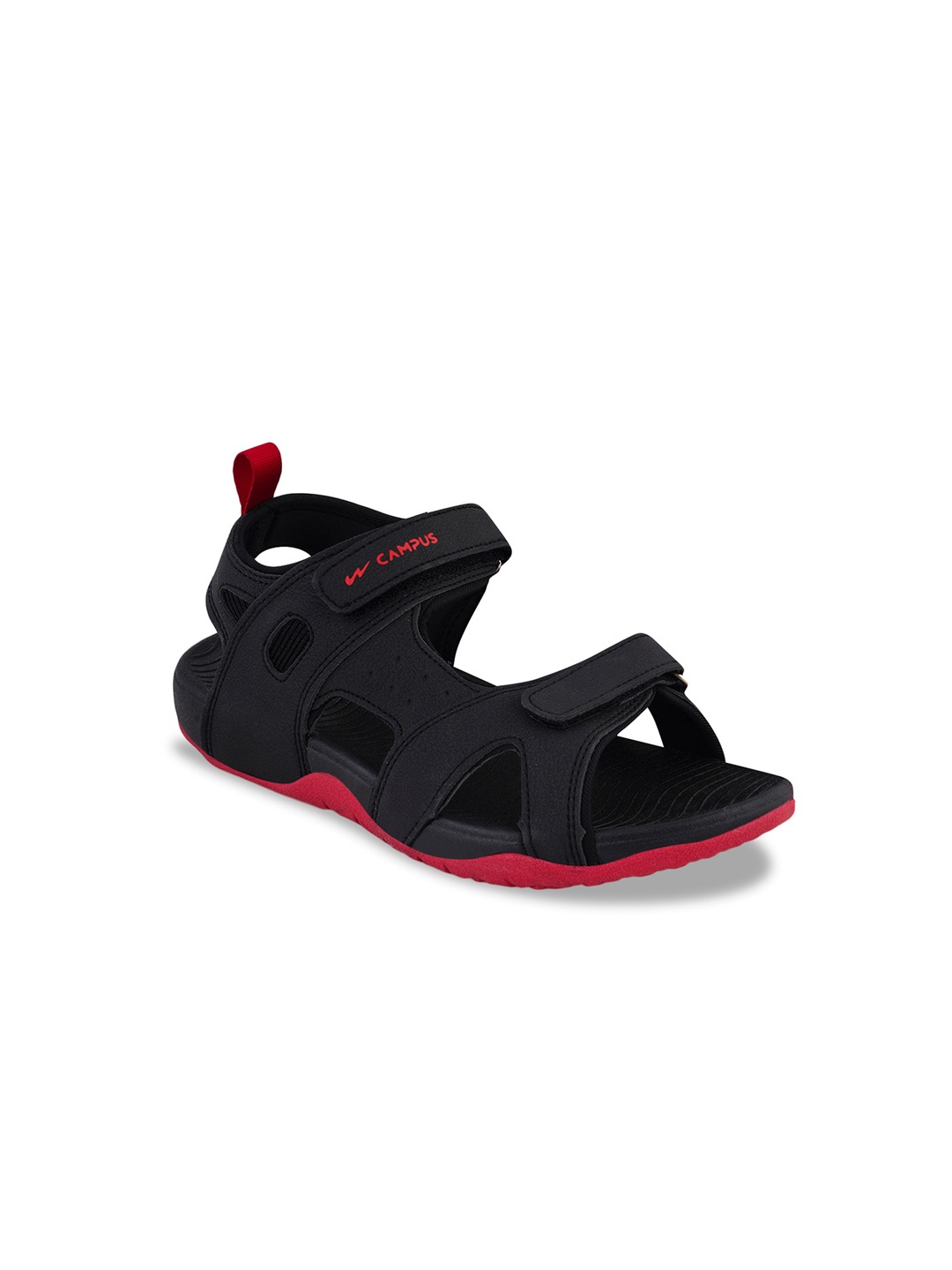 

Campus Kids Textured Sports Sandals, Black