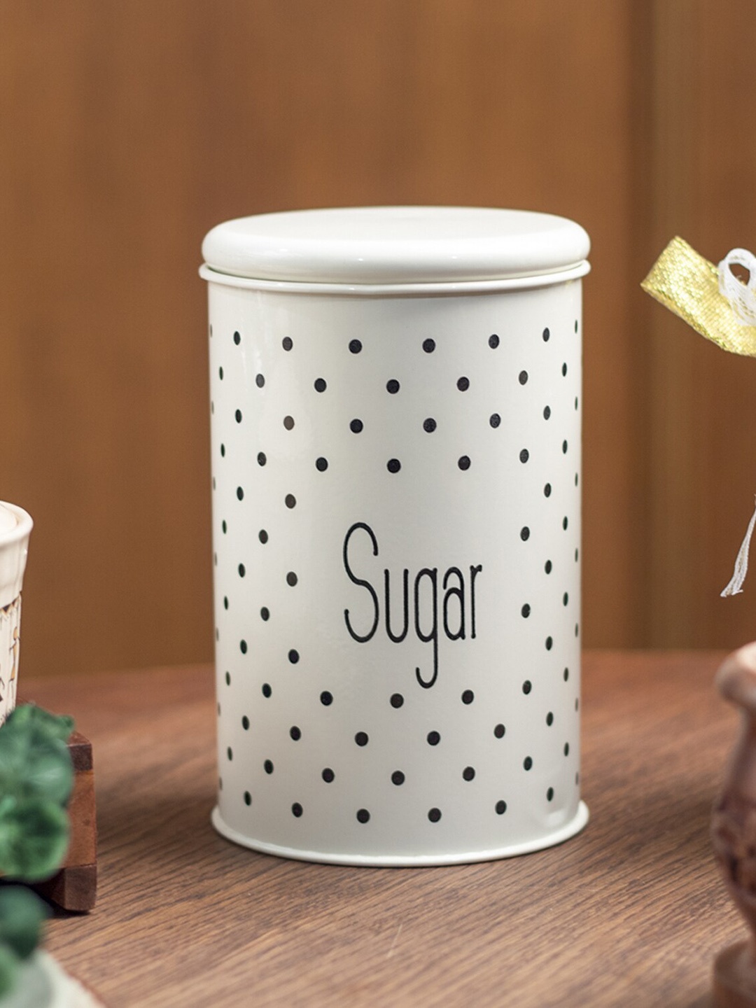 

MARKET99 White & Black Printed Sugar Jar 1 L