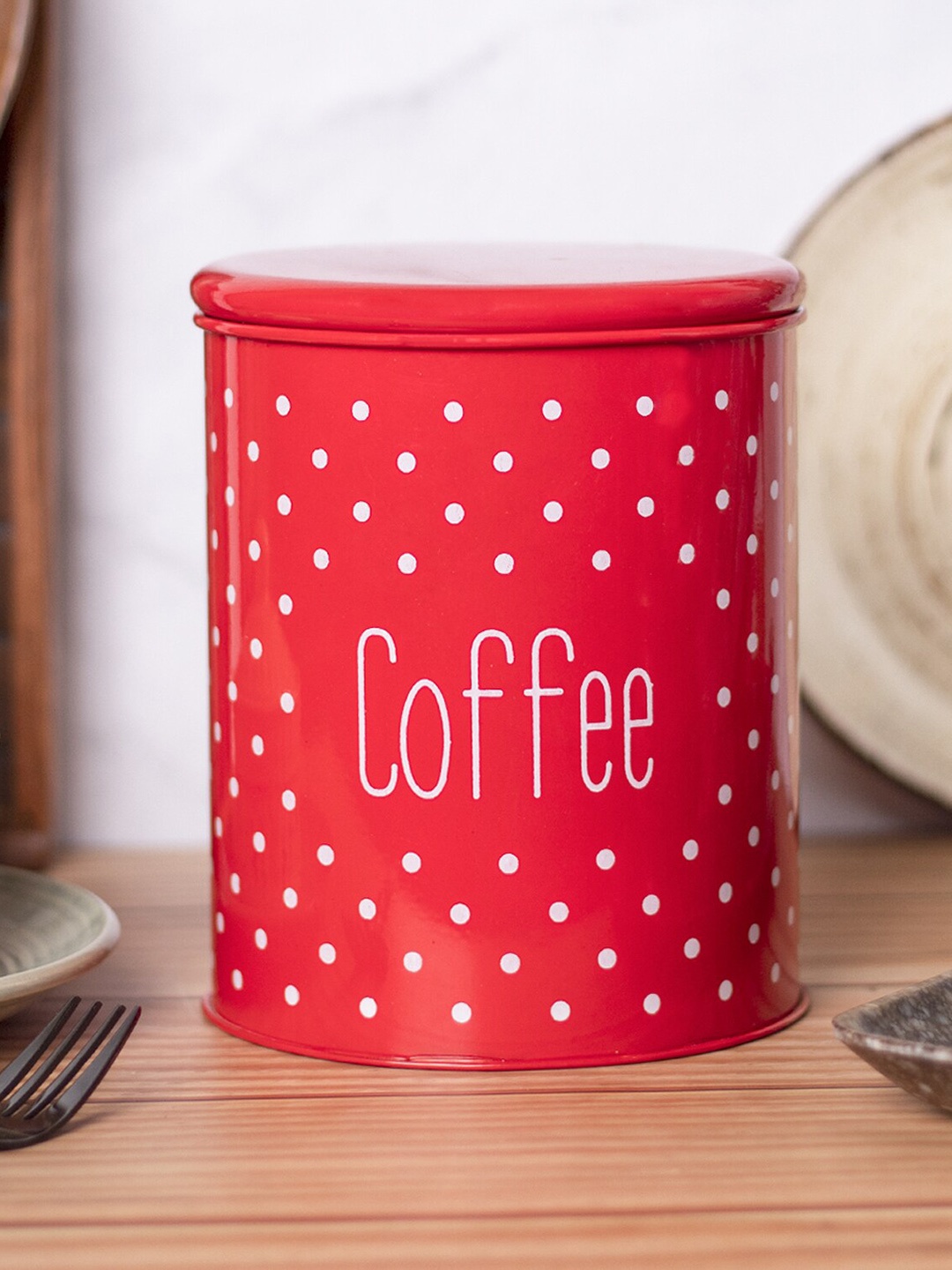 

MARKET99 Red & White Coffee Printed Jar - 1.4 L