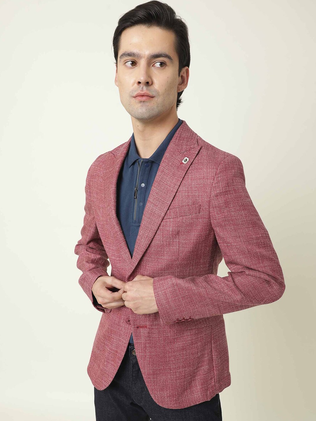 

RARE RABBIT Men Drews Slim Fit Single-Breasted Blazer, Maroon