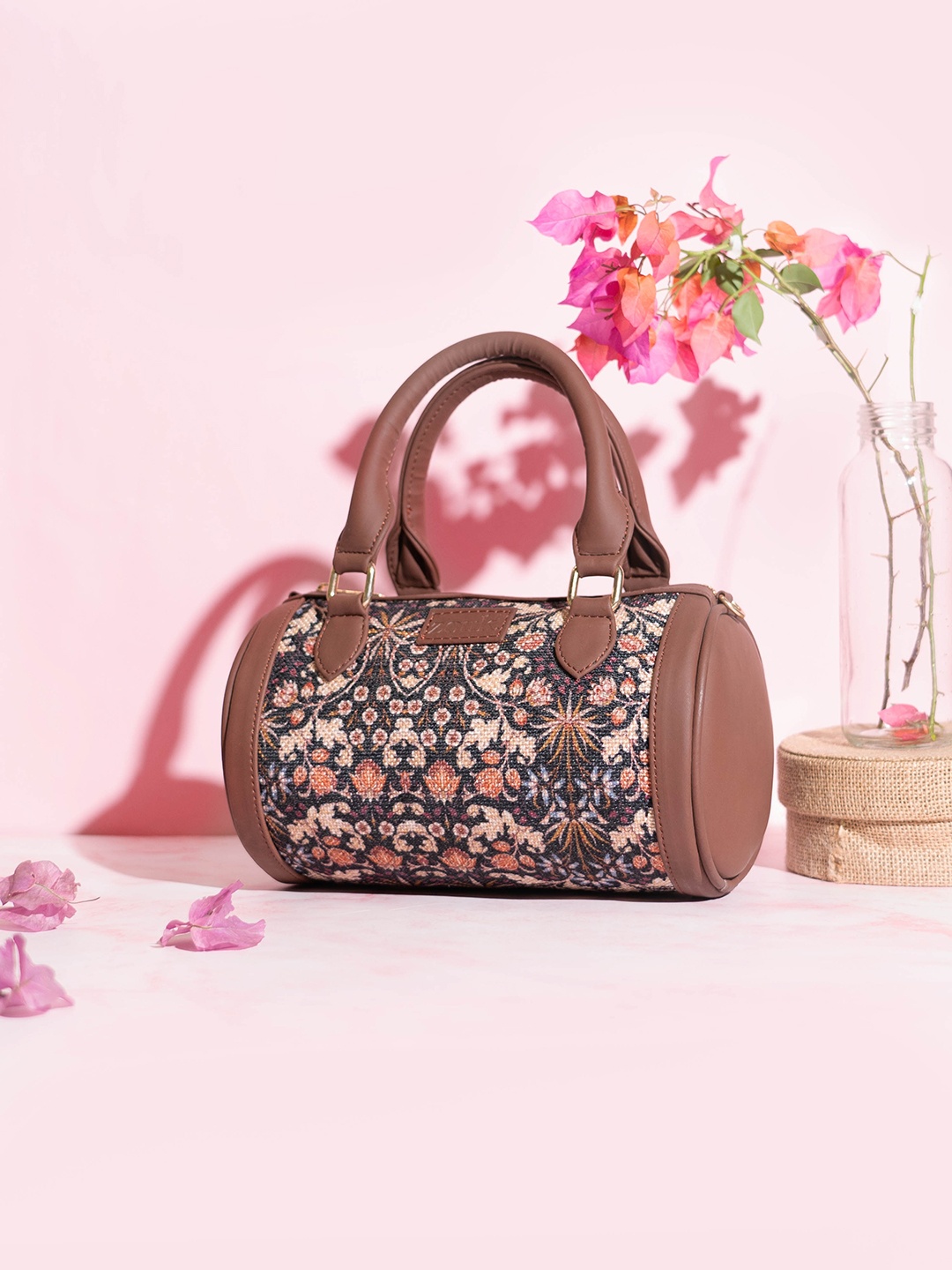 

ZOUK Floral Water Resistant Structured Handheld Bag, Blue