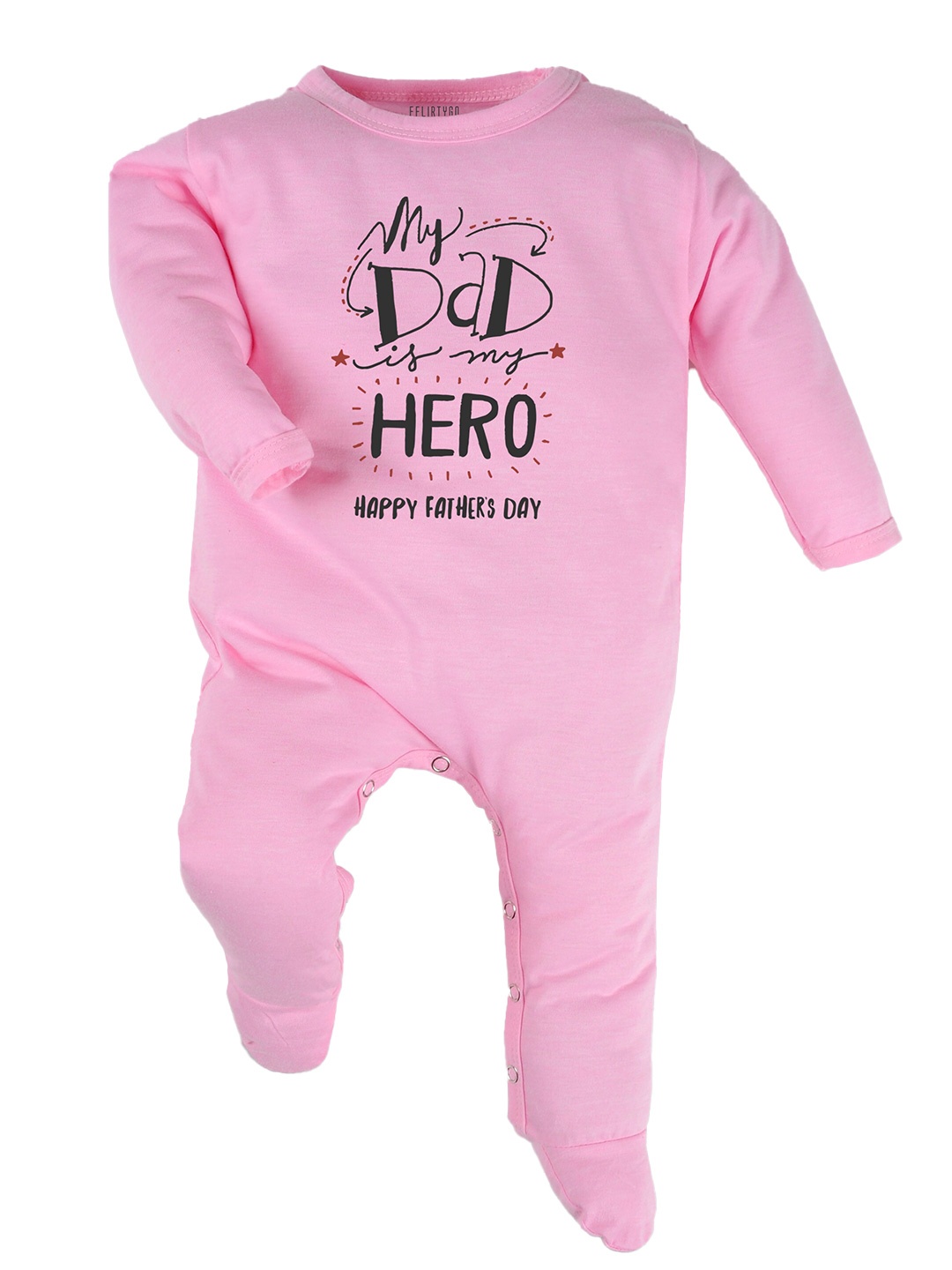 

FFLIRTYGO Infant Father's Day Print Pure Cotton Sleepsuit, Pink
