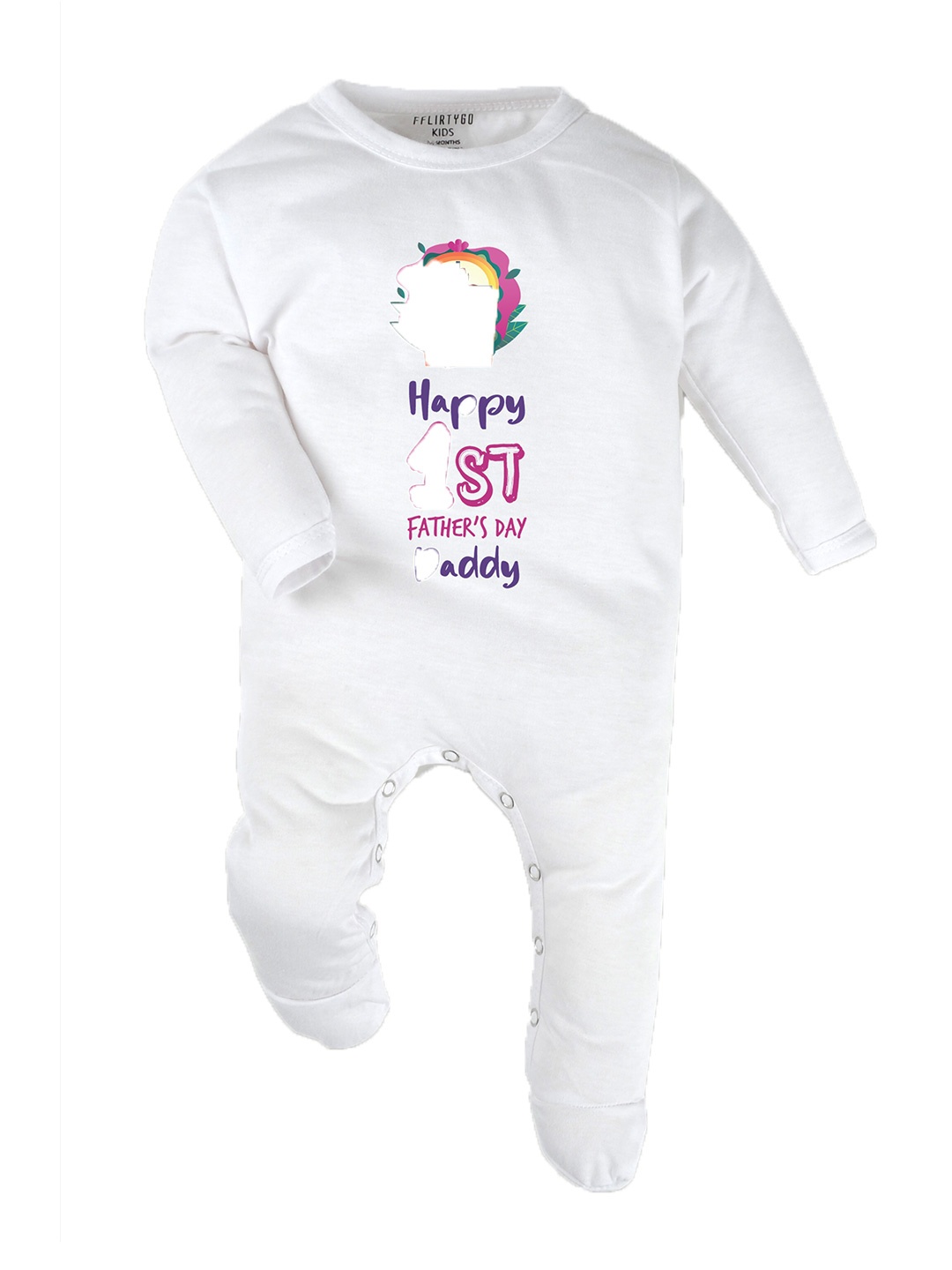 

FFLIRTYGO Infant Kids Printed Pure Cotton Sleepsuit, White