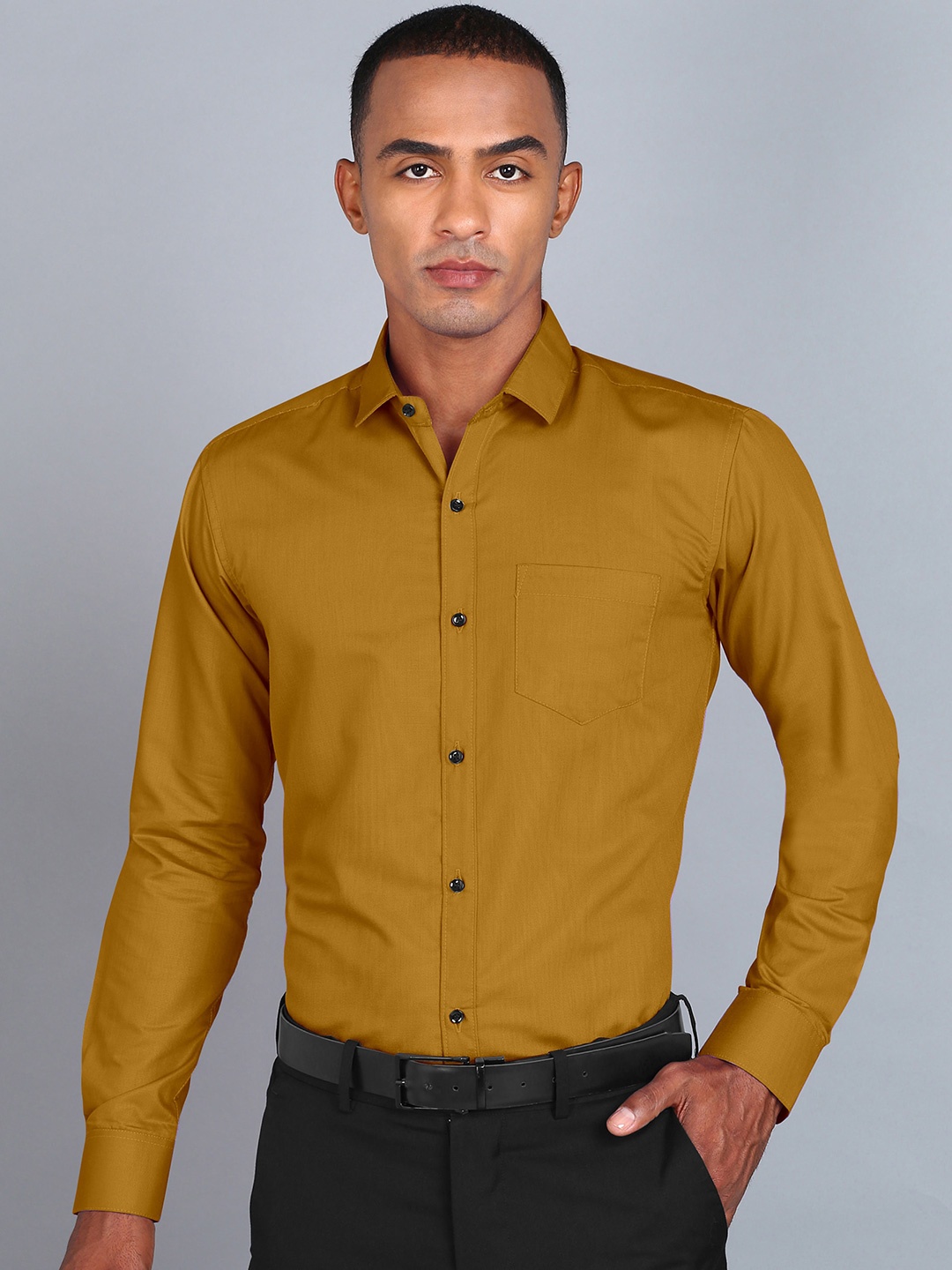 

Fibermill Smart Slim Fit Cotton Formal Shirt, Brown