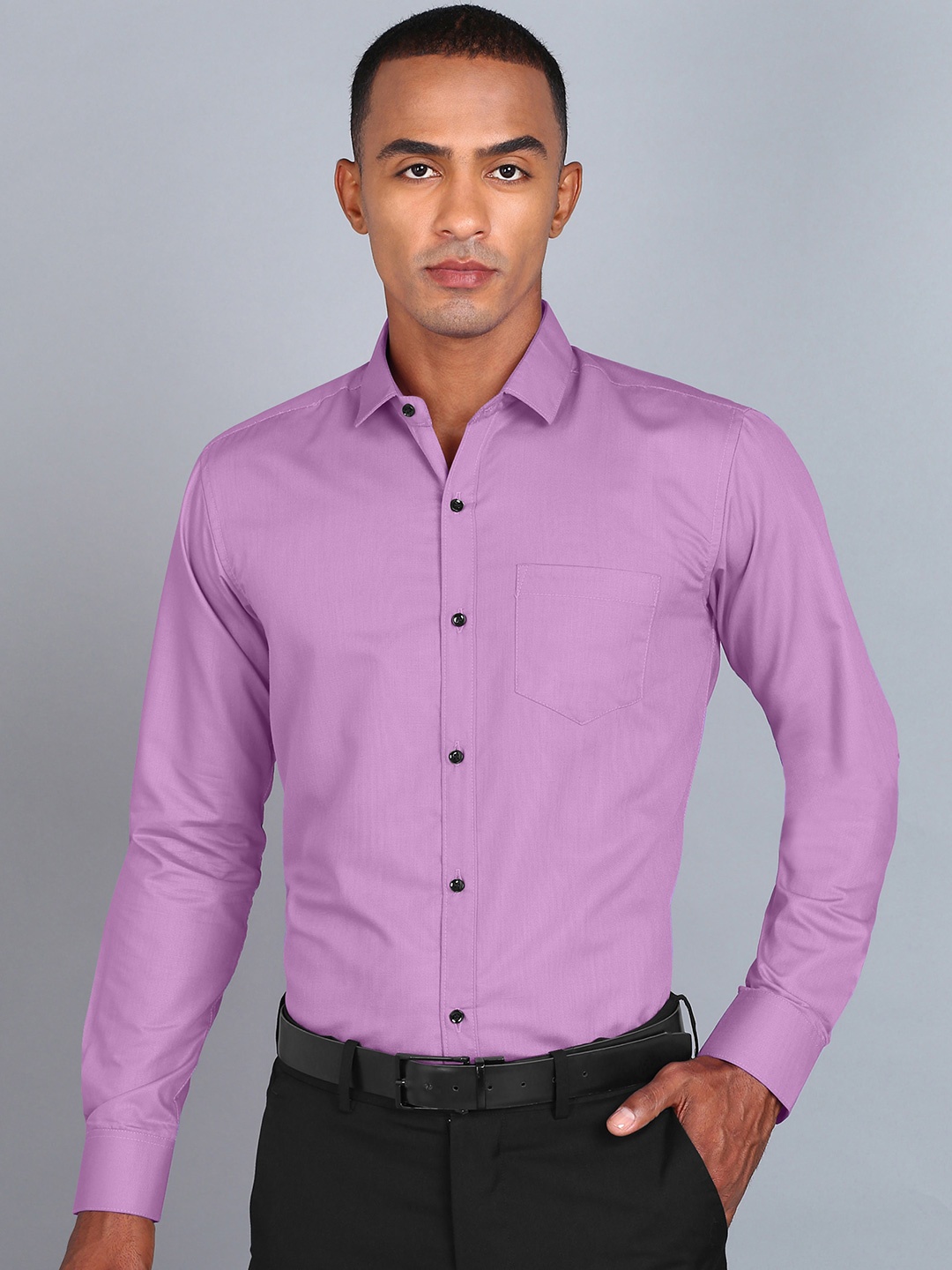 

Fibermill Smart Slim Fit Cotton Formal Shirt, Lavender