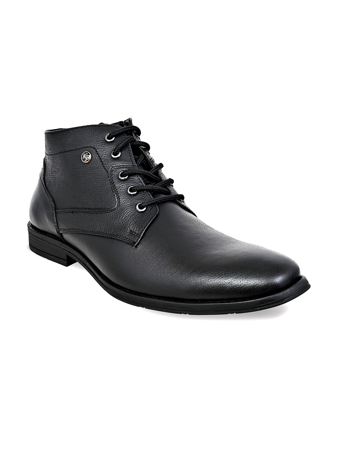 

KICKSFIRE Men Textured Leather Regular Boots, Black